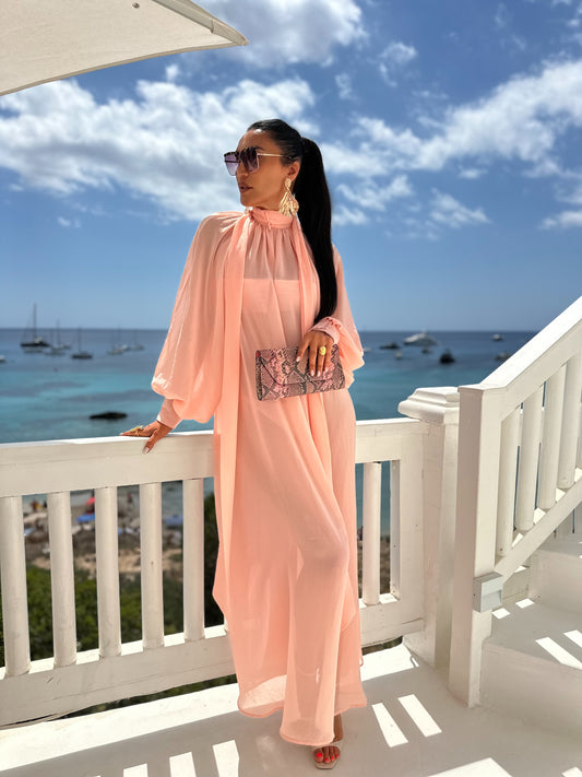 Marlene Soft Pink Sheer Maxi Dress