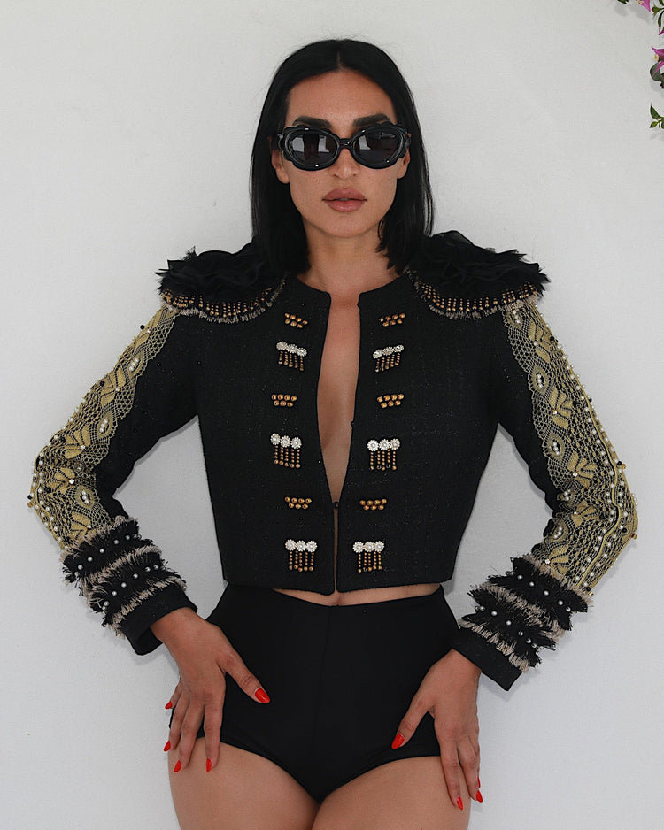 Bolero Jacket with Embellished Details