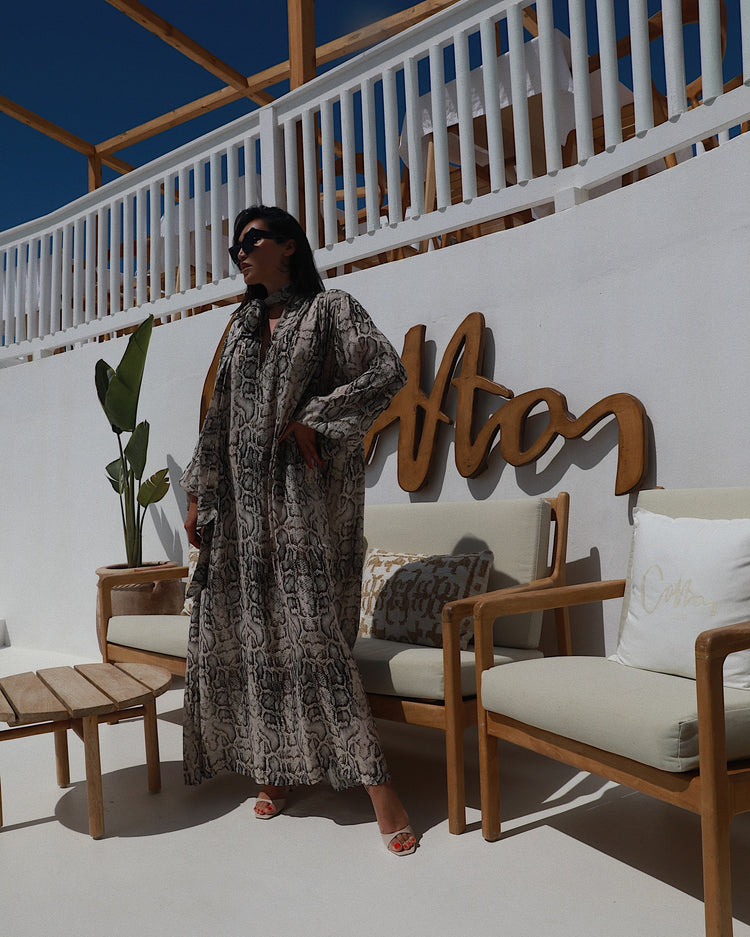Farah Tie-Neck Maxi Dress