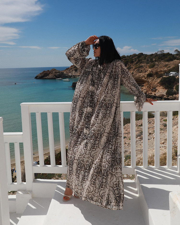 Farah Tie-Neck Maxi Dress